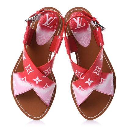 Louis Vuitton Monogram Escale Palma Flat Sandals 36 Rouge 5 of 9
