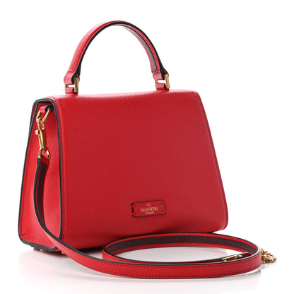 Valentino Garavani Grainy Calfskin Small VSling Top Handle Bag Rouge Pur Cerise 3 of 9