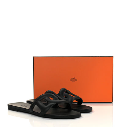Hermes Rubber Aloha Sandals 38 Black 9 of 9