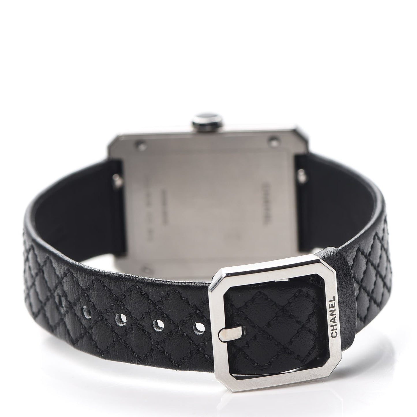 Stainless Steel Calfskin 26mm Boy-Friend Quilt Quartz Watch Black