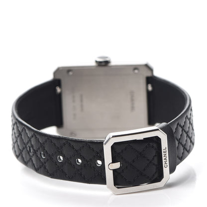 Chanel Stainless Steel Calfskin 26mm Boy-Friend Quilt Quartz Watch Black 3 of 5