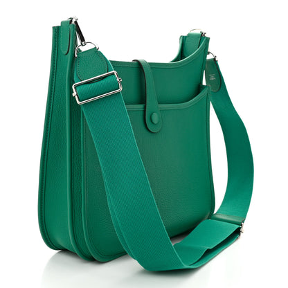 Hermes Taurillon Clemence Evelyne III PM Vert Jade 3 of 10