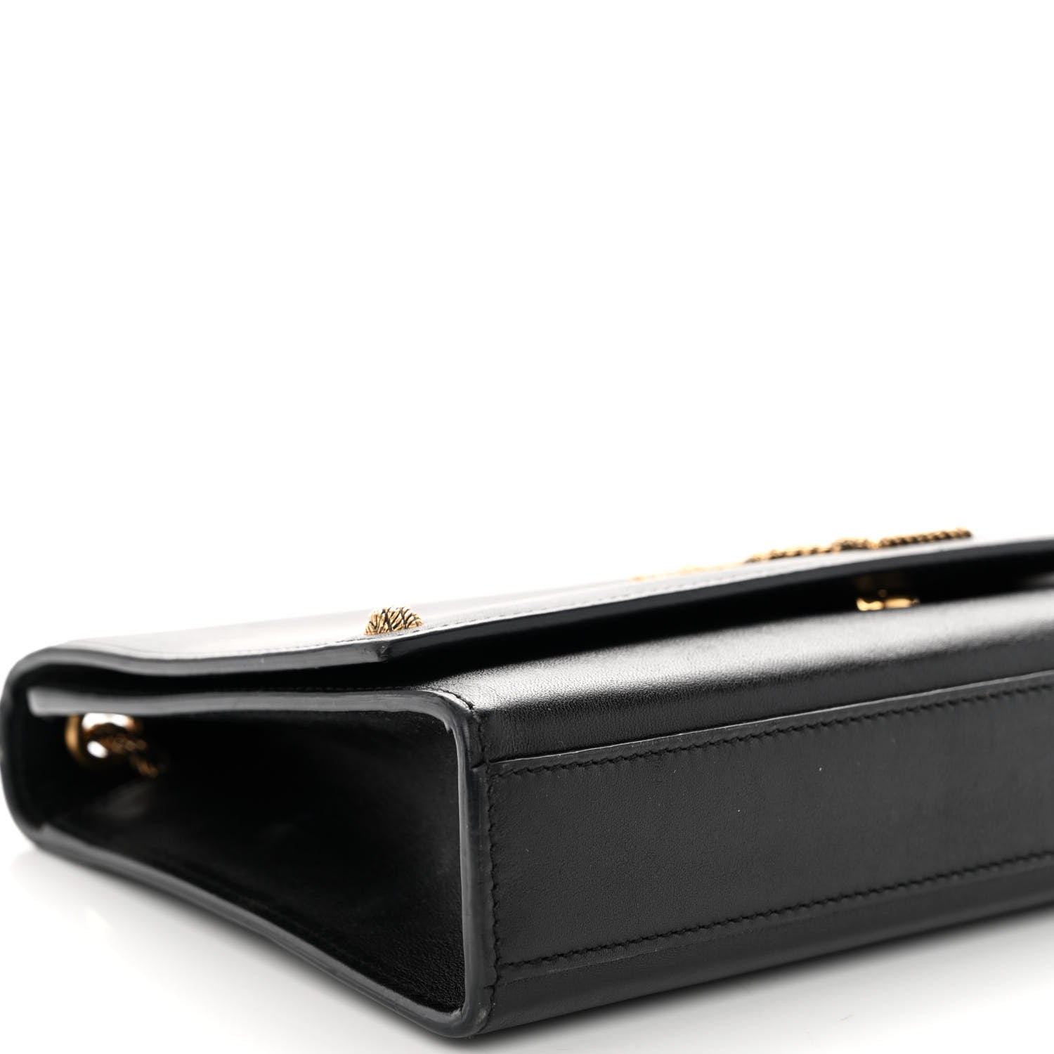 Saint Laurent Smooth Calfskin Medium Braided Monogram Kate Satchel Black 9 of 11