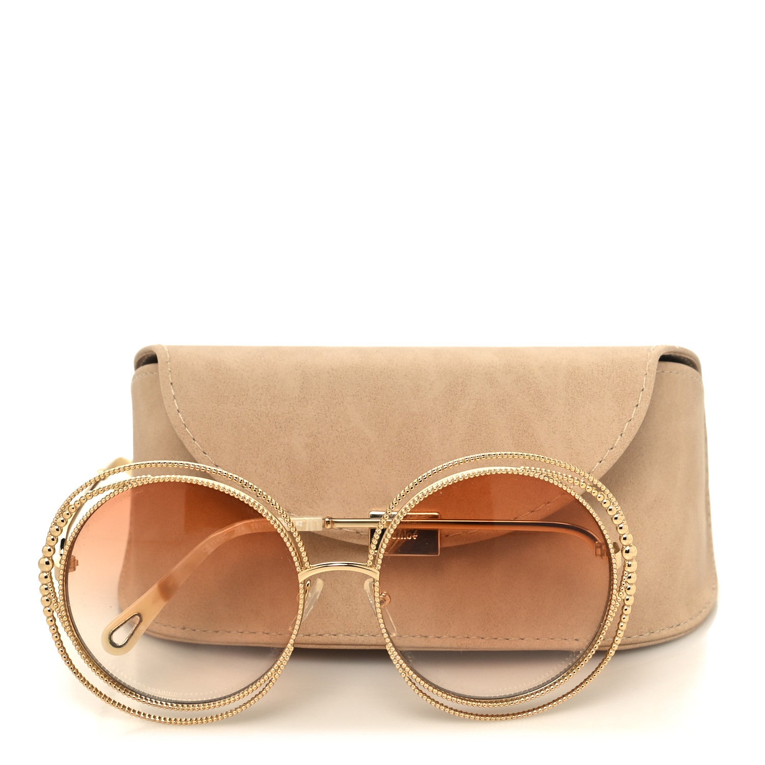 Chloe Oversized Round Carlina Oversized Round Sunglasses CE114SC Gold 7 of 7