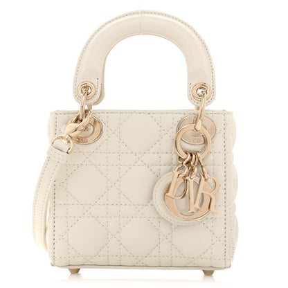 Christian Dior Lambskin Cannage Micro Lady Dior White 1 of 11