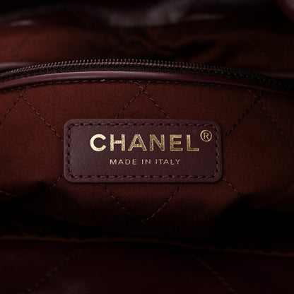 Chanel Shiny Calfskin Quilted Small Chanel 22 Dark Burgundy 7 of 12