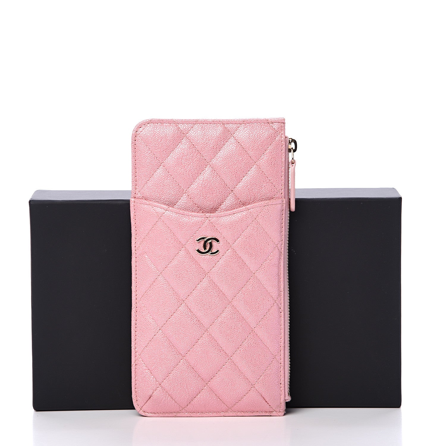 Chanel Iridescent Caviar Quilted Classic iPhone Pouch Rose Pink 7 of 7