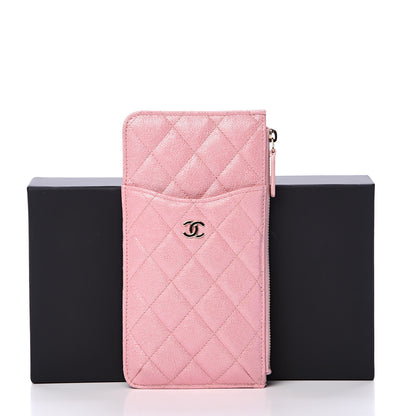 Chanel Iridescent Caviar Quilted Classic iPhone Pouch Rose Pink 7 of 7