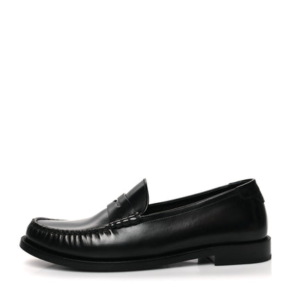 Saint Laurent Smooth Calfskin Penny Loafers 40.5 Black 1 of 9