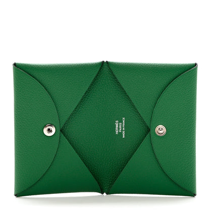Hermes Evercolor Calvi Card Case Vert Vertigo 5 of 6