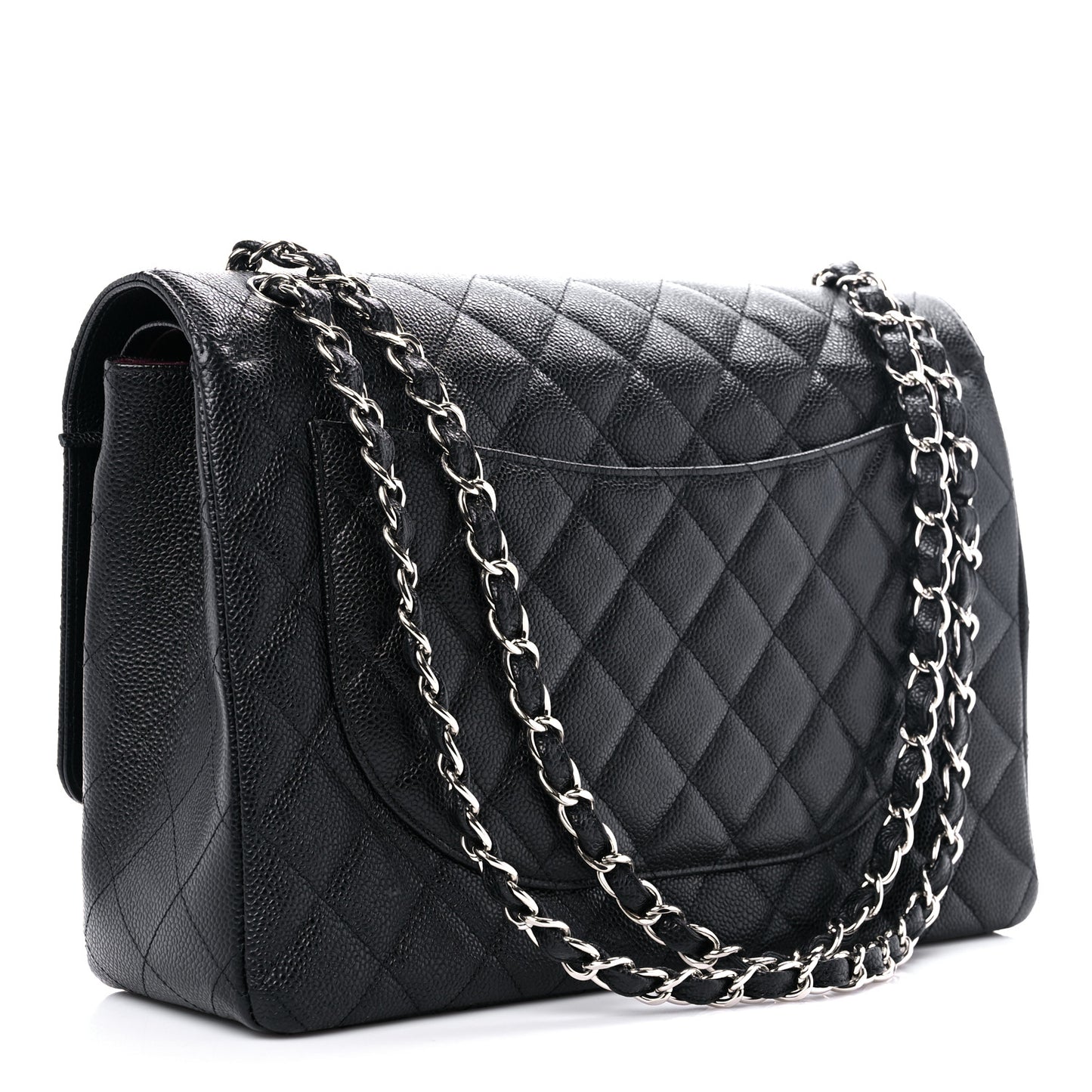 Caviar Quilted Maxi Double Flap Black