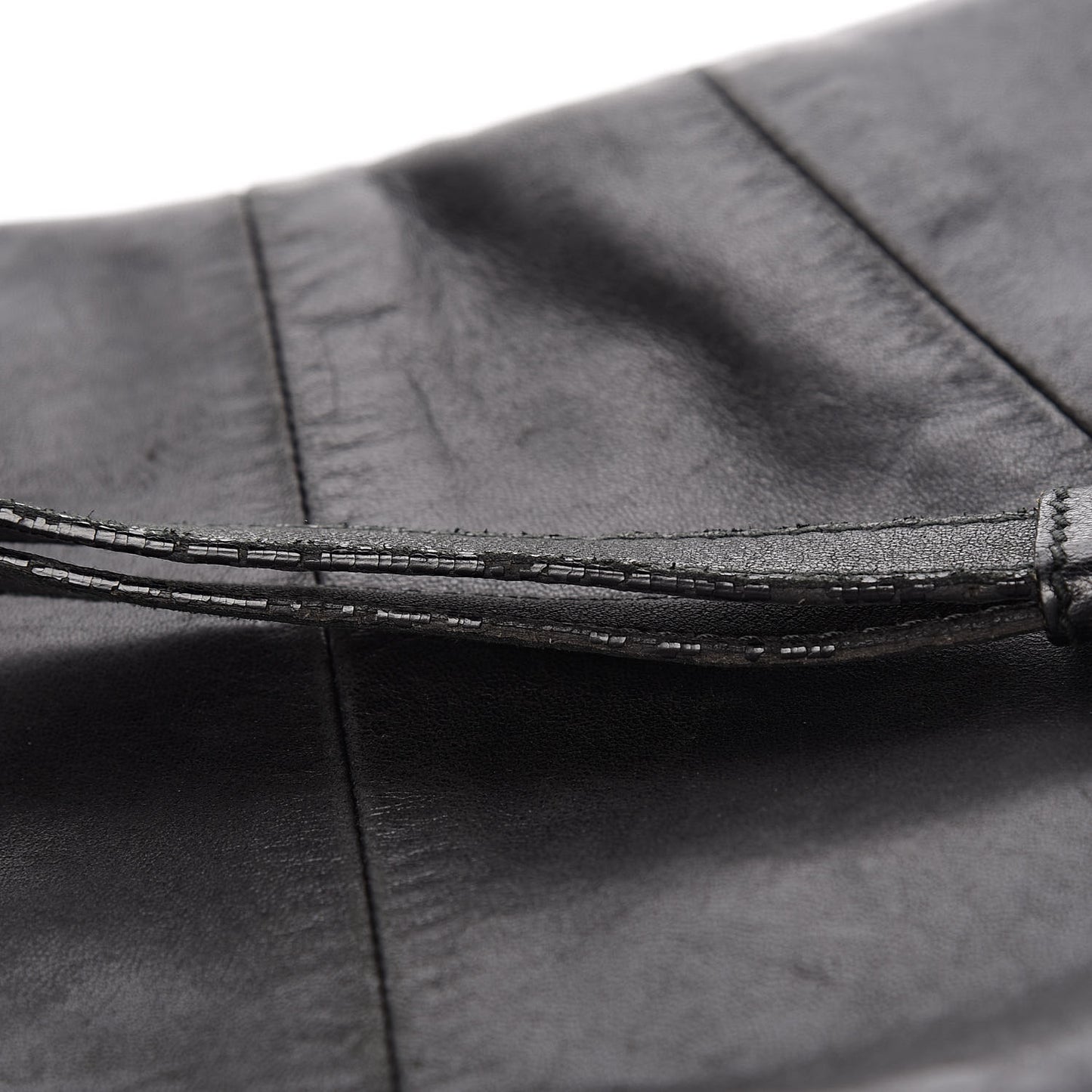 Lambskin Horn Messenger Bag Black