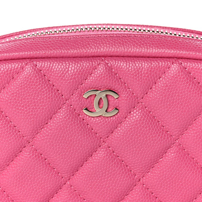 Chanel Caviar Quilted Small Curvy Pouch Cosmetic Case Pink 8 of 11