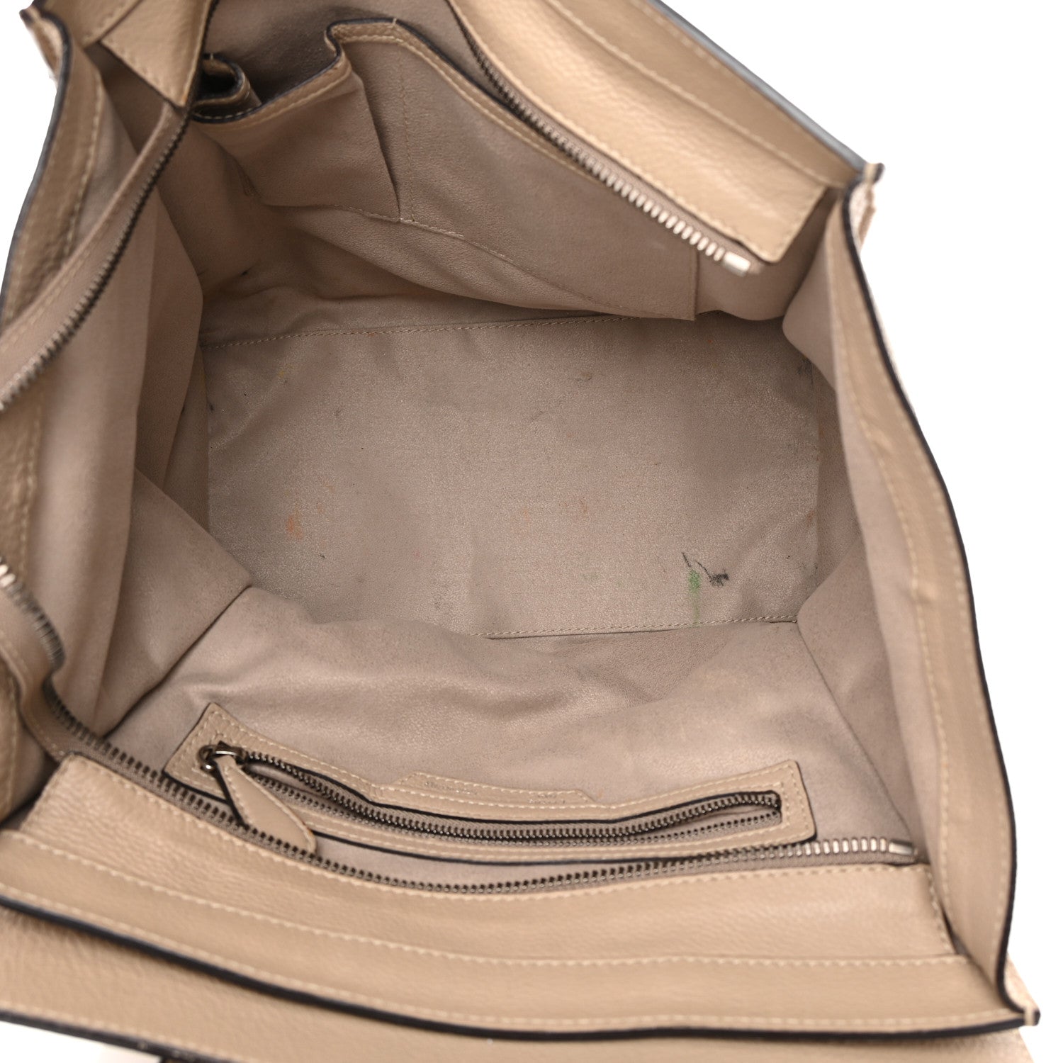 Celine Drummed Calfskin Mini Luggage Dune 5 of 26