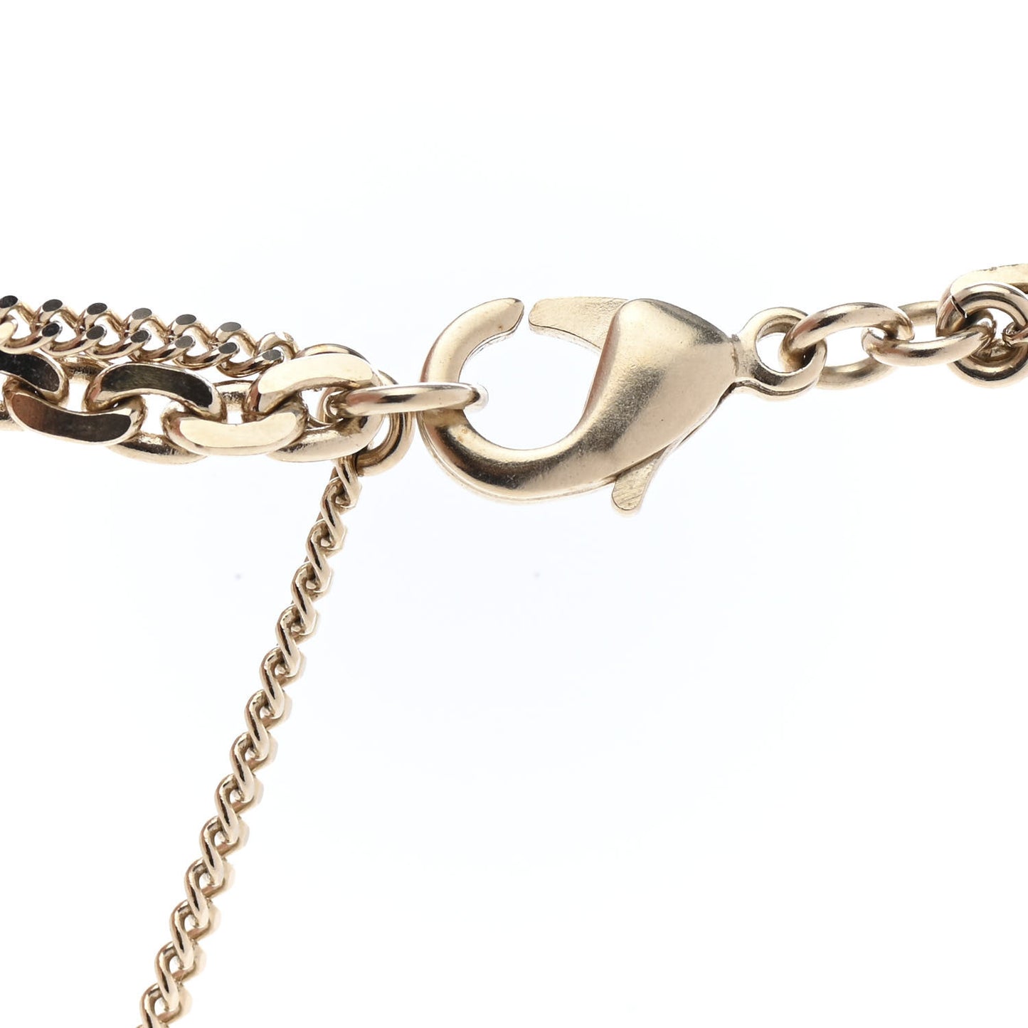 Crystal CC Multi Strand Chain Necklace Gold