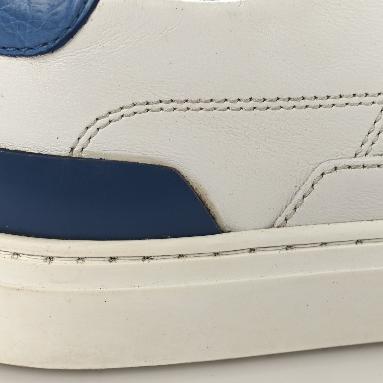 Hermes Matte Niloticus Crocodile Calfskin Deep Sneakers 37 White Bleu Bleuet 10 of 10