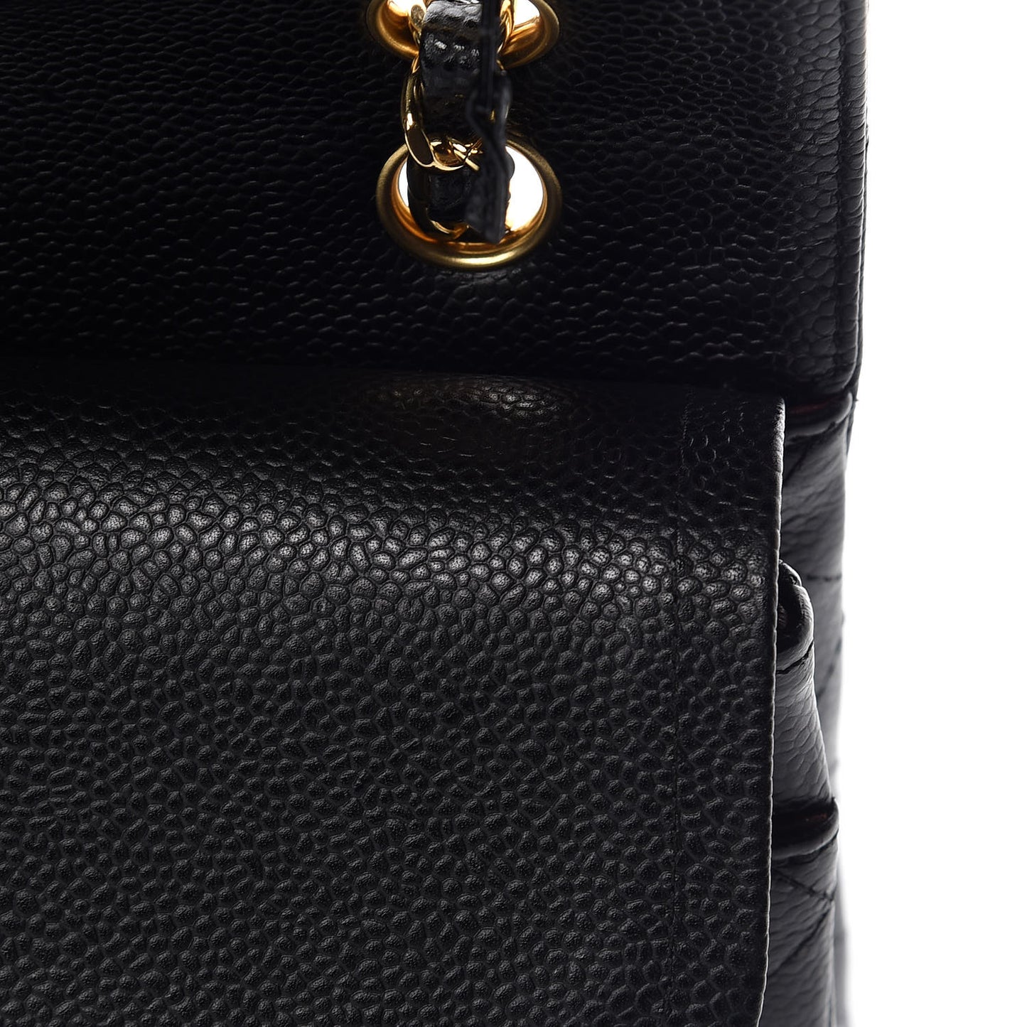 Caviar Quilted Medium Double Flap Black
