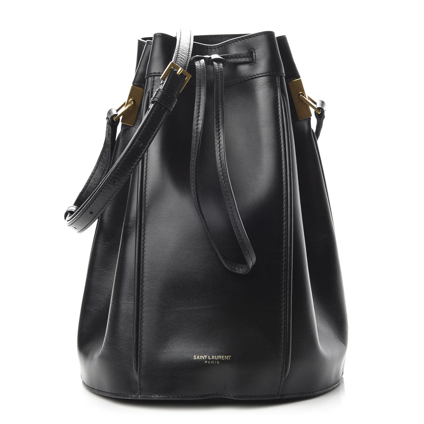 Smooth Calfskin Medium Talitha Bucket Bag Black