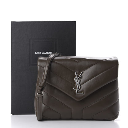Saint Laurent Calfskin Y Quilted Monogram Toy Loulou Crossbody Bag Faggio 11 of 11