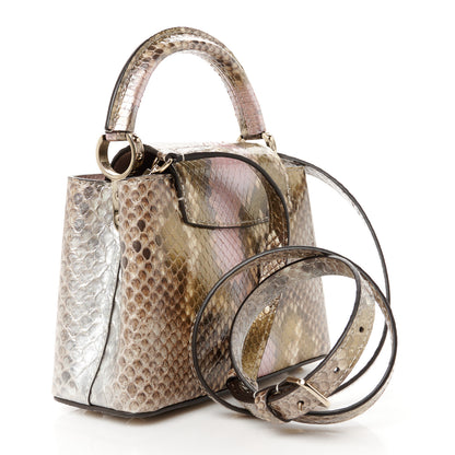 Louis Vuitton Metallic Snakeskin Capucines Mini Dore 3 of 9