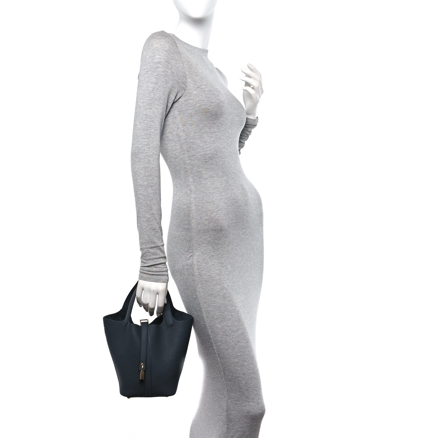Hermes Taurillon Clemence Picotin Lock 18 PM Gris Misty 2 of 11