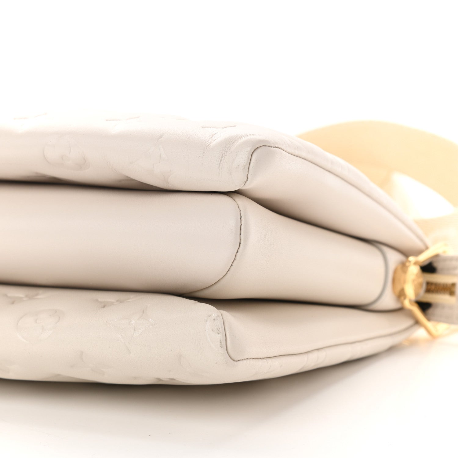 Louis Vuitton Lambskin Embossed Monogram Coussin PM Beige Cream 9 of 10