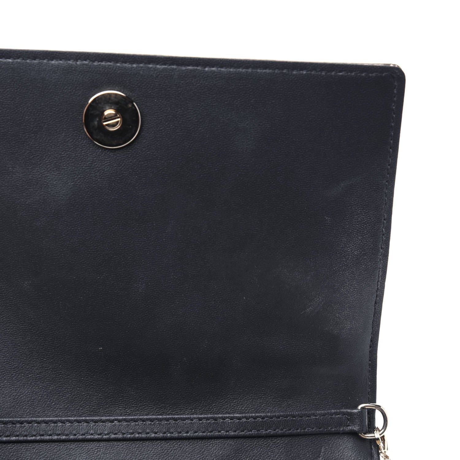 Christian Dior Metallic Patent Micro-Cannage Diorama Wallet on Chain Pouch Gold 13 of 20