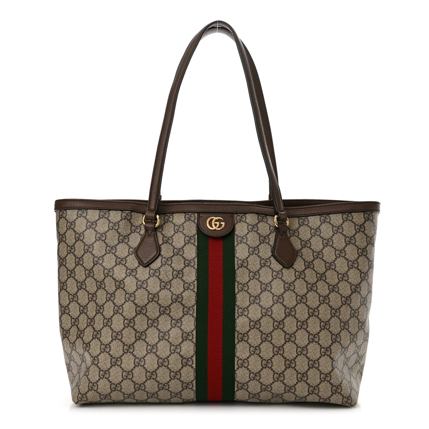 Gucci GG Supreme Monogram Medium Ophidia Shopping Tote Brown 1 of 13