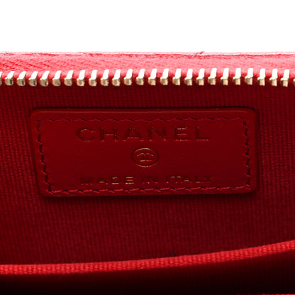 Chanel Lambskin Plexiglass Quilted Coco Love Zip Coin Purse Red 6 of 7