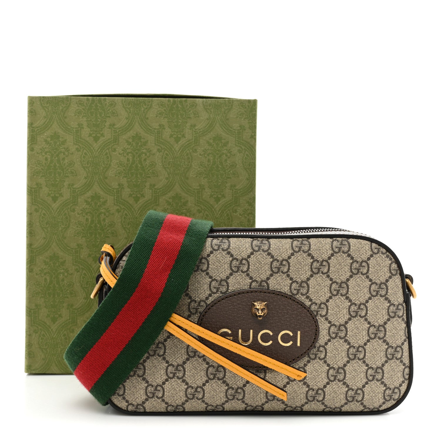 Gucci GG Supreme Monogram Web Neo Vintage Shoulder Bag Beige New Acero Crop 10 of 10