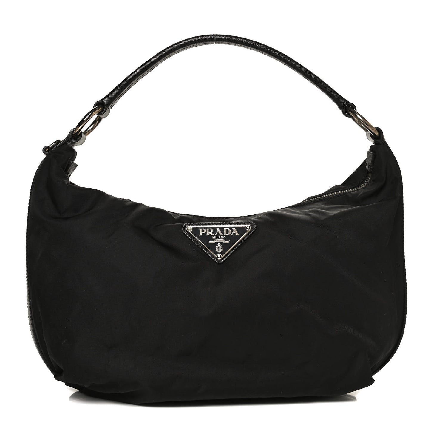 Tessuto Nylon Saffiano Hobo Black