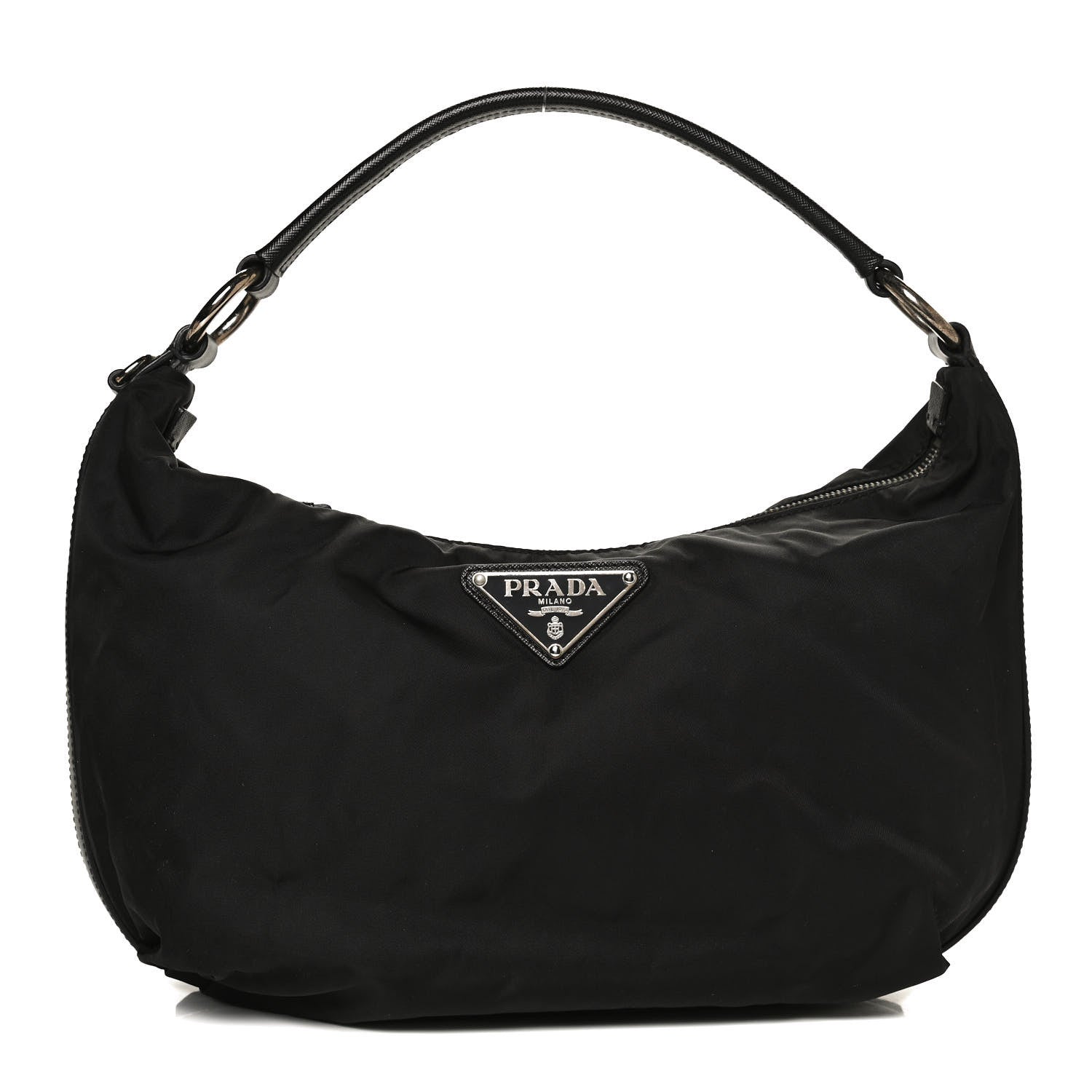 Prada Tessuto Nylon Saffiano Hobo Black 1 of 9