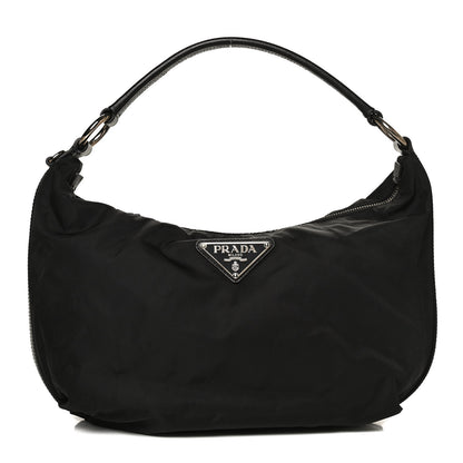 Prada Tessuto Nylon Saffiano Hobo Black 1 of 9