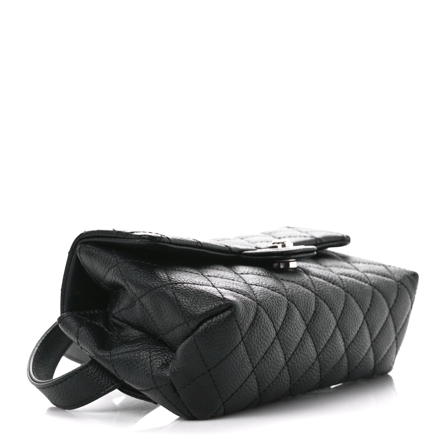 Grained Calfskin Quilted 2.55 Reissue Flap Belt Bag Clutch Black