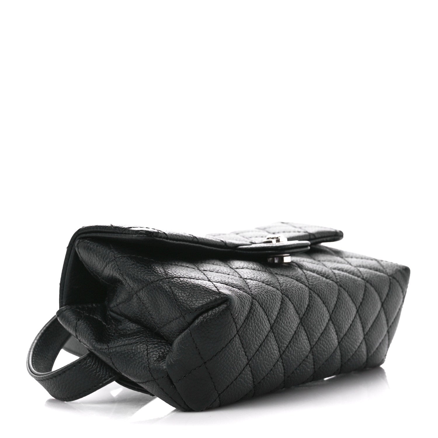 Chanel Grained Calfskin Quilted 2.55 Reissue Flap Belt Bag Clutch Black 4 of 12