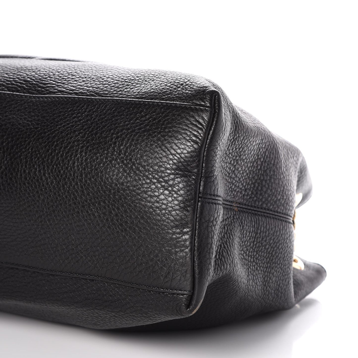 Pebbled Calfskin Medium Soho Chain Shoulder Bag Black