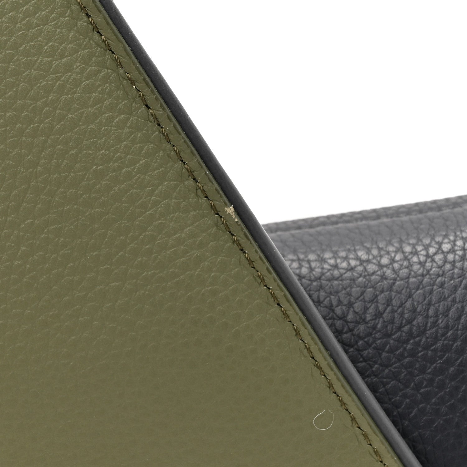Christian Dior X SACAI Grained Calfskin Technical Fabric Mens Saddle Bag Olive Navy Blue 11 of 11