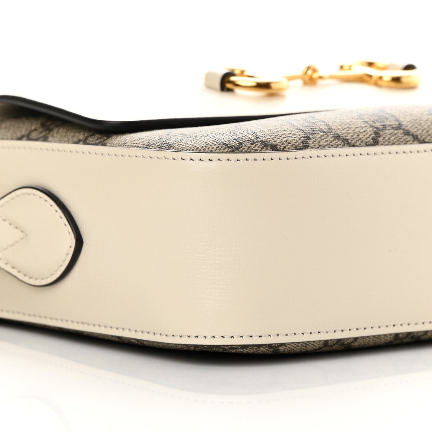 GG Supreme Monogram Small Horsebit 1955 Shoulder Bag Beige Mystic White