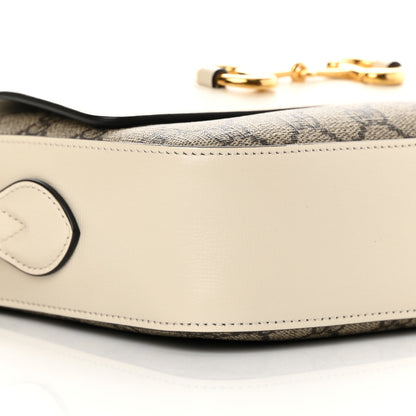Gucci GG Supreme Monogram Small Horsebit 1955 Shoulder Bag Beige Mystic White 9 of 12