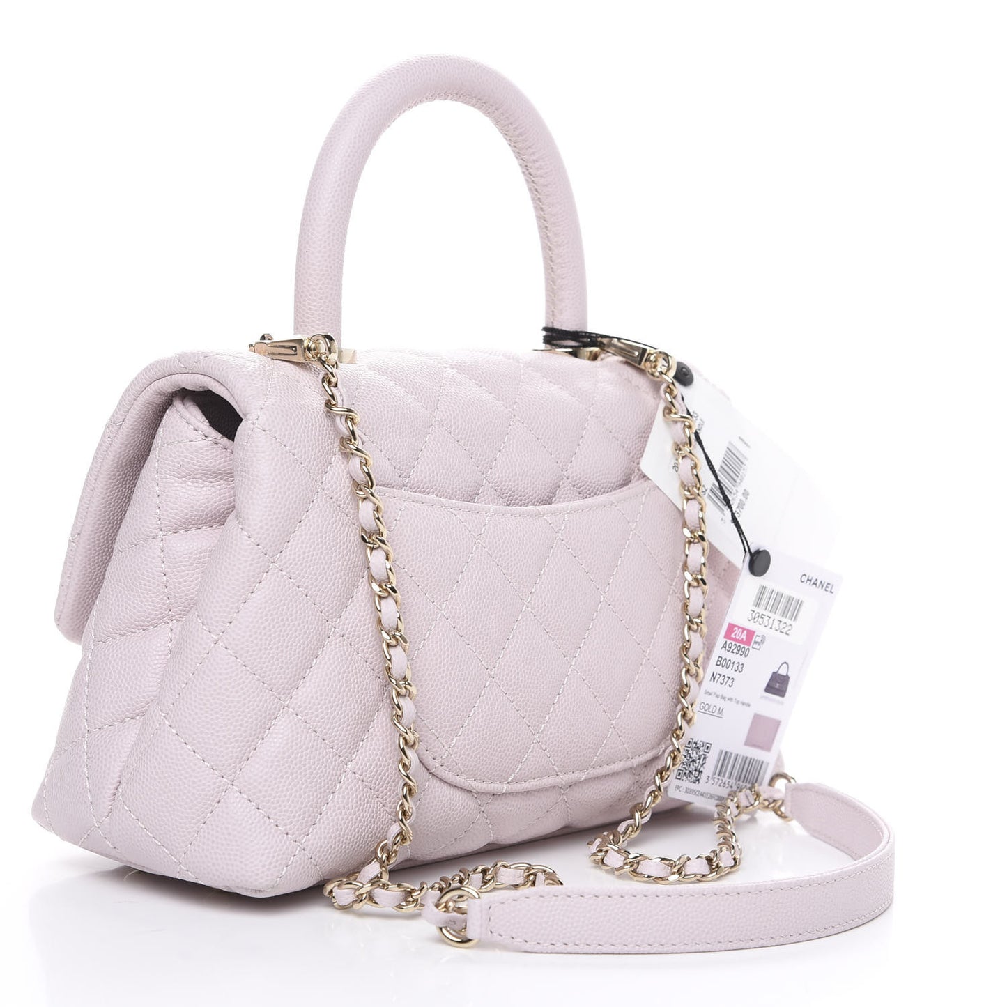 Caviar Quilted Mini Coco Handle Flap Lilas Lilac