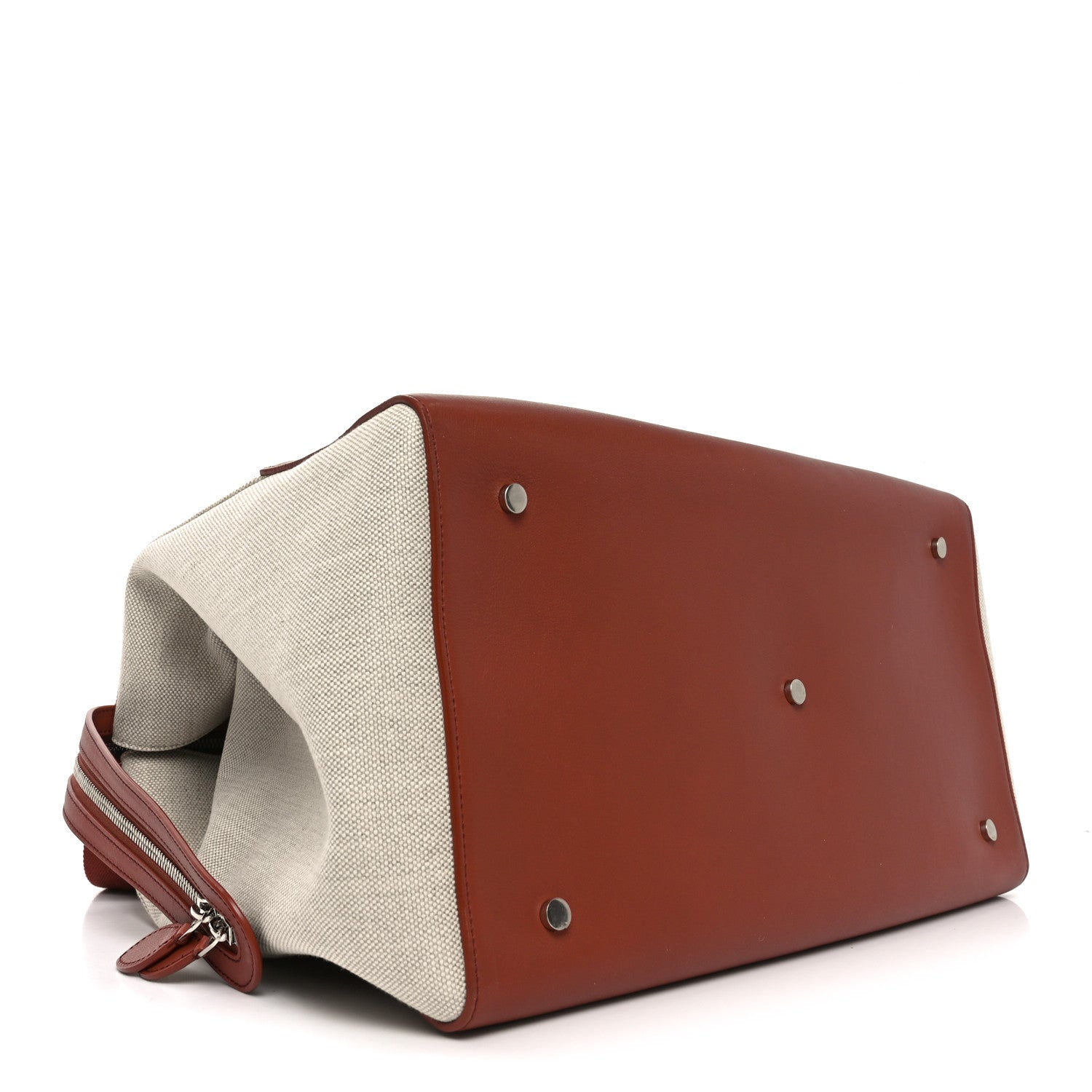 Loro Piana Calfskin Cotton Linen XL Sesia Happy Day Bag Natural Kummel 4 of 9
