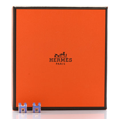 Hermes Rose Gold Lacquered Mini Pop H Earrings Lilac 7 of 7