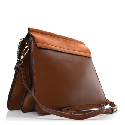 Chloe Suede Calfskin Medium Faye Shoulder Bag Tobacco 3 of 9
