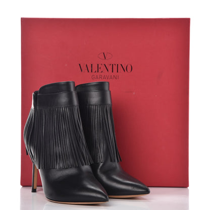 Valentino Garavani Calfskin Rockee Fringe Ankle Boots 36 Black 13 of 13