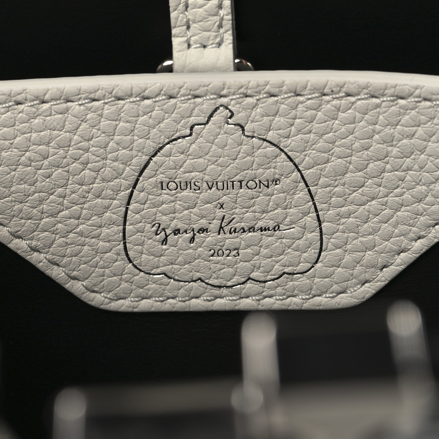 Louis Vuitton LV X YK Taurillon Psychedelic Capucines MM Black White 5 of 8