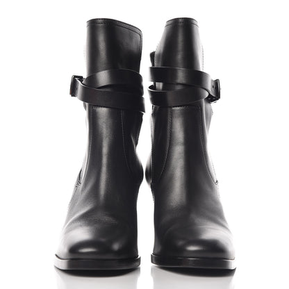 Hermes Calfskin Stretch Nappa Womens Songe 70 Low Boots 37 Black 2 of 8