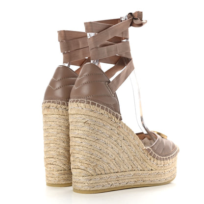 Gucci Nappa Matelasse GG Marmont Ankle Wrap Platform 35/120mm Espadrille Wedges 35.5 Porcelain Rose 4 of 8