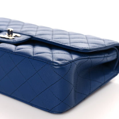 Chanel Caviar Quilted Medium Double Flap Dark Blue 9 of 9