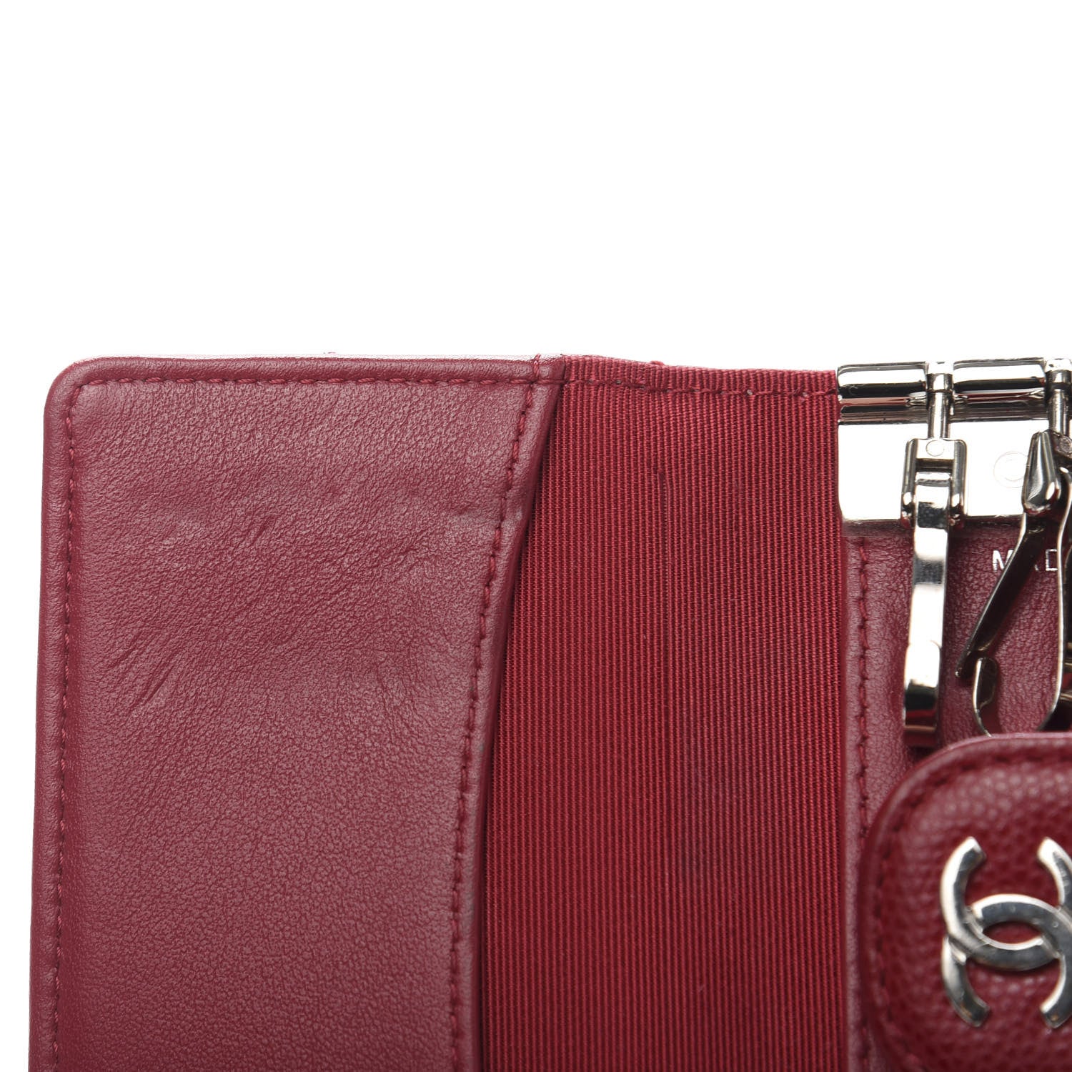 Chanel Caviar Quilted 4 Key Holder Red 9 of 14