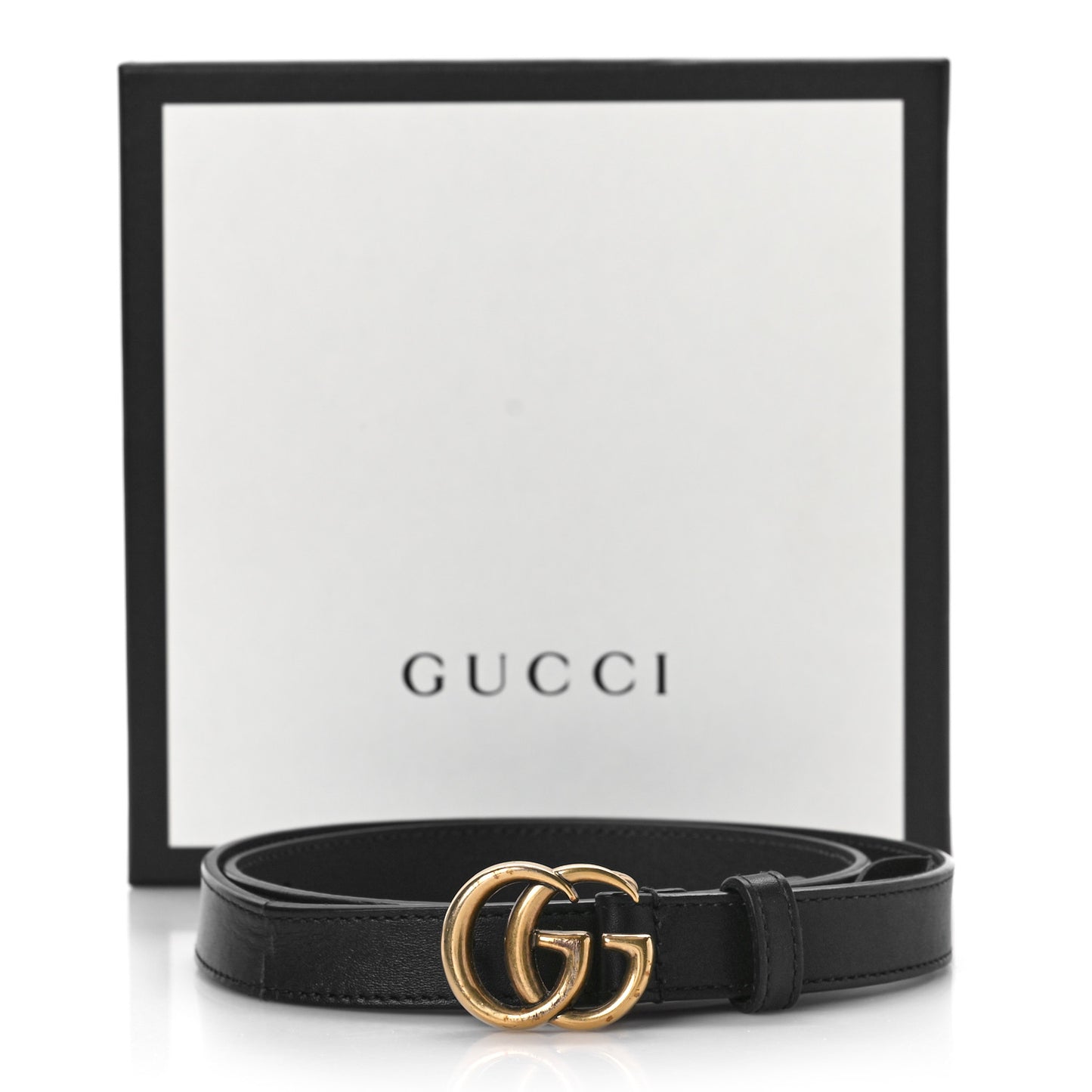 Calfskin Double G 20mm Belt 80 32 Black
